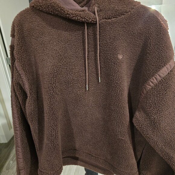 Adidas Women's Premium Essentials Hoodie Shadow Brown Size XS NEW RARE - Picture 2 of 10